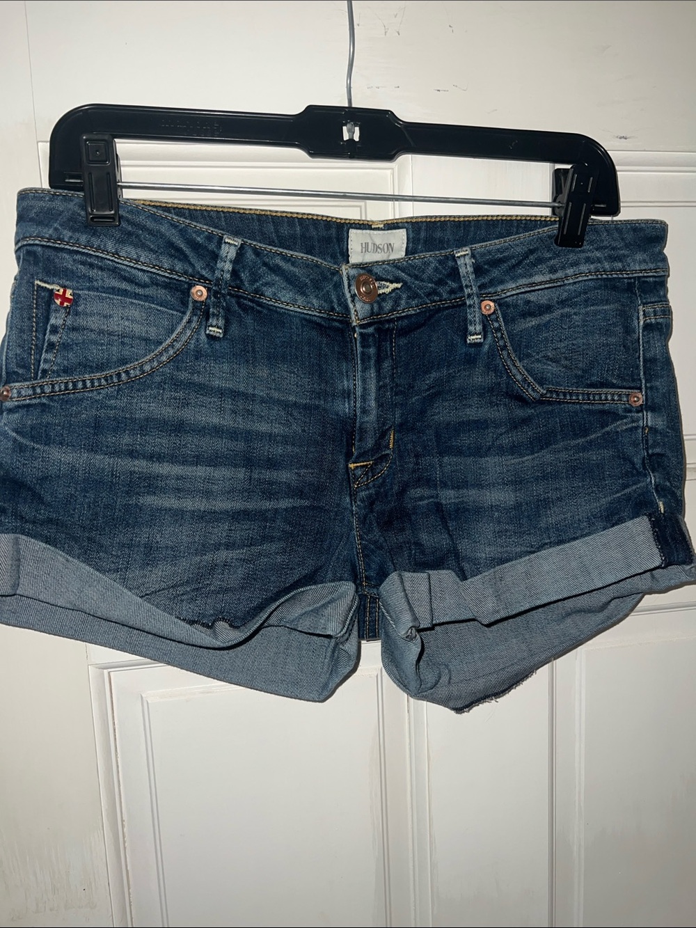 Hudson Jeans Blue Rolled Cuff Denim Shorts
